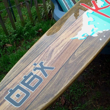 Logo surfboards. Your company on a surfboard wall hanging.