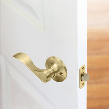 Design House Springdale Brass Door Handle in Gold