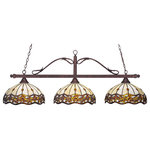 Toltec Lighting - Scroll 3 Light Bar In Bronze, 16" Roman Jewel Tiffany Glass - The beauty of our entire product line is the opportunity to create a look all of your own, as we now offer over 40 glass shade choices, with most being available as an option on every lighting family. So, as you can see, your variations are limitless. It really doesn't matter if your project requires Traditional, Transitional, or Contemporary styling, as our fixtures will fit most any decor.