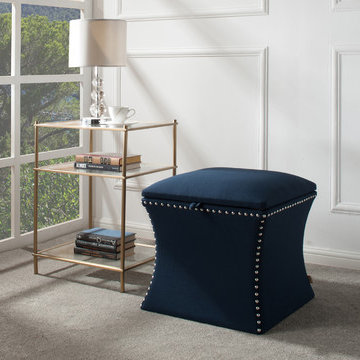 Holly Storage Ottoman, Midnight Blue