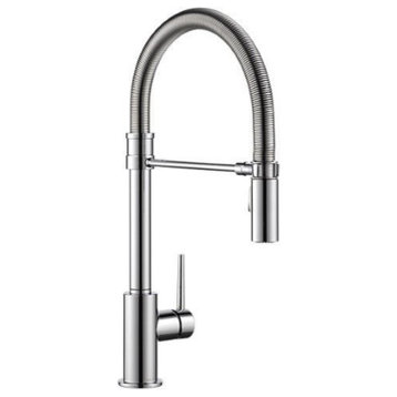 Delta Trinsic Single Handle Pull-Down Kitchen Faucet With Spring Spout, Chrome