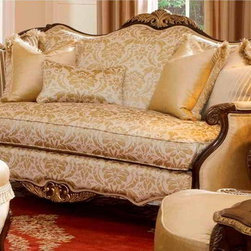 AICO Furniture - Imperial Court Wood Trim Sofa - AIC-79815-CHPGN-40 - Fabric