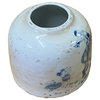 Lot 2 Chinese Blue White Porcelain Fat Base Cow Graphic Small Vase