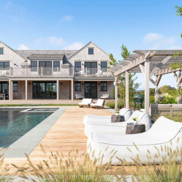 Outside with pool