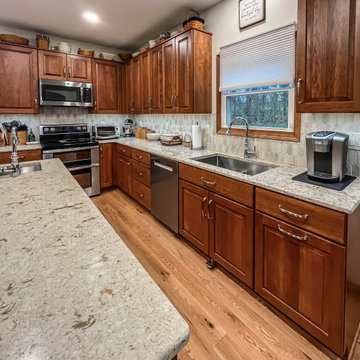 Cherry Cabinets with Pecan Stained Finish, Windemere Quartz Countertops