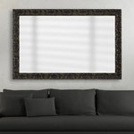 Frame My Mirror - Maricopa Framed Wall Mirror, Black, 36"x24" - Delicate, raised designs grace the surface of the Maricopa, offering an ornate framed mirror option that maintains a feeling of simplicity. The buffed finish will give your custom mirror an antique look.