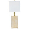 Parchment Table Lamp, Lacquered High Gloss, Brass Fixtures, White Linen