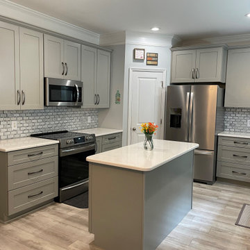 Transitional Kitchen Remodel Done in a Pebble Grey Color