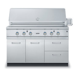 Viking 54" Grill Base Cabinet With 2 Drawers, Stainless Steel | VQBO5322SS - Outdoor Grills