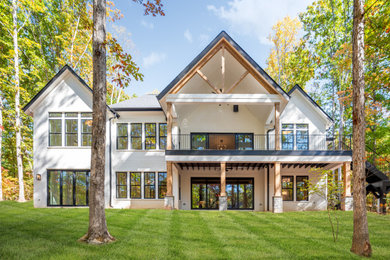Transitional exterior home idea in Charlotte
