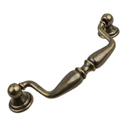 GlideRite Hardware - 3.75" Classic Swing Bail Pull, Antique Brass - Cabinet And Drawer Handle Pulls