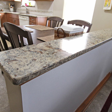 Waypoint Maple Spice Cabinets with Eternia Quartz Claremont Countertops