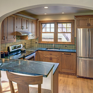 75 Beautiful Craftsman Kitchen With Soapstone Countertops Pictures