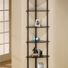 Benzara BM156238 Illuminating corner bookcase with 5 pie-shaped shelves, Brown