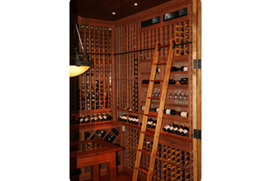 Inspiration for a timeless wine cellar remodel in Los Angeles