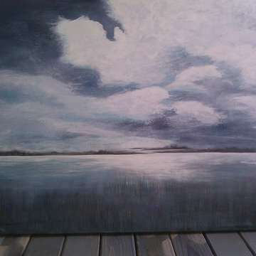 Stormy Sky (Teal) Canvas Painting