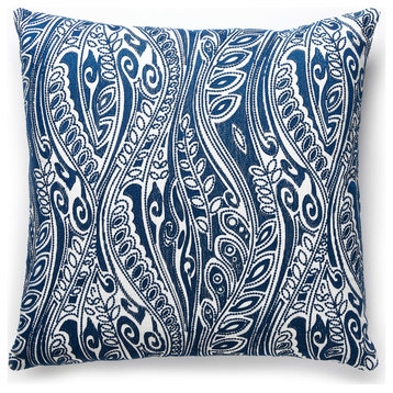 Fanfare Pillow, Blue, 22" X 22"