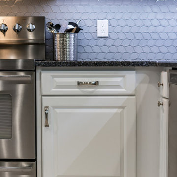 Transitional Kitchen Remodel in a Snow White Classic Square raised Door