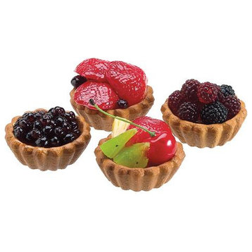 Silk Plants Direct Berry Fruit Tart - Blue Red - Pack of 3