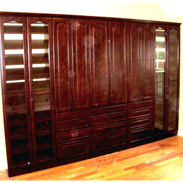 Beautiful finish makes this wardrobe fit in a bedroom, not just a closet.