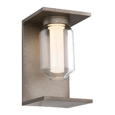 9.5" 5W 1 LED Outdoor Small Wall Sconce Antique Gray Finish Clear Glass