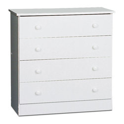 Prepac Edenvale White 4-Drawer Chest - Nightstands And Bedside Tables
