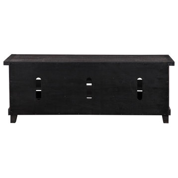 Yanez Industrial Entertainment Center in Charcoal - Solid Wood