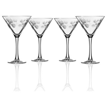 Icy Pine Martini Glass 10 Ounce, Set of 4 Glasses