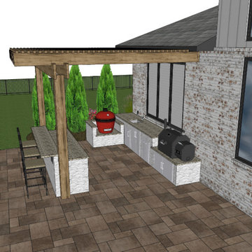 L-Shaped Outdoor Kitchen