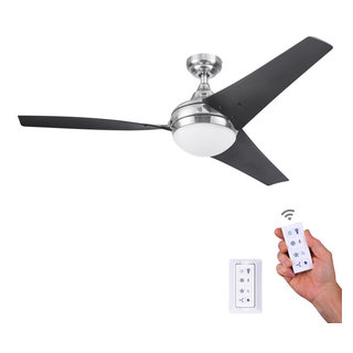 Prominence Home Brightondale 52-in Matte Black LED Indoor/Outdoor Ceiling Fan with Light (5-Blade)