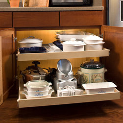 Pull Out Shelves with a Stile Removal - Kitchen Drawer Organizers