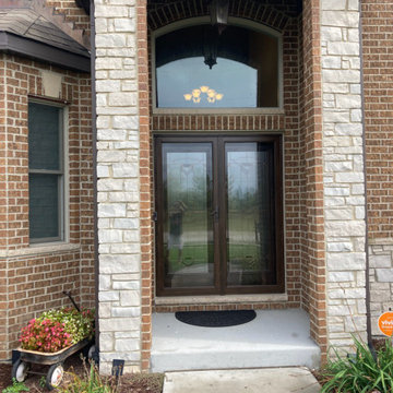 Double Steel Entry Door With Double Aluminum Storm Door