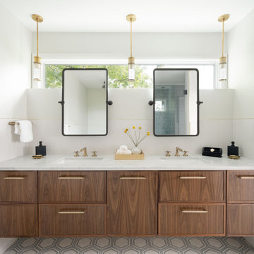 Mid-Century Modern Inspired Master Bathroom