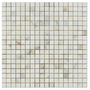 5/8"x5/8" Calacatta Gold Marble Tile, Polished
