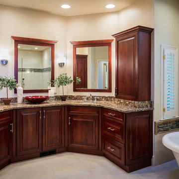 Master bath with free standing tub