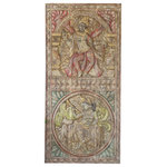 Mogul Interior - Consigned Vintage Carved Wood Zen Sculpture Krishna Wall Art Accent Decor - Vintage Krishna Wall Art, Colorful Krishna Wall Panel, Gift For Her, Indian Carved Yoga Sculpture, Zen Barndoor 72x36,The old world carved doors make your space look roomy and unique, and optimizes the utilization of space in a practical way for the bathroom and bedroom. The custom made reclaimed wood doors slide directly on to the wall and give you plenty of space on either side as well as the artistic design element. You are looking at beautiful handmade and exceptional design, as unique as the artisan who carved it.