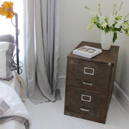 Blake Reused Vintage Industrial 1960s Stripped & Distressed Steel Cabinet - Decorative Chests & Cabinets