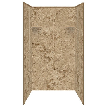 36"x36"x72" Solid Surface Shower Wall Surround, Sand Mountain