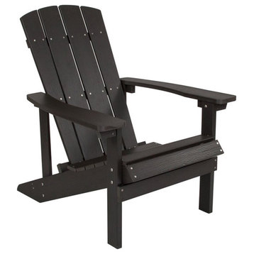 Flash Furniture Charlestown Faux Wood Adirondack Chair In Slate Gray