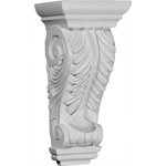 Ekena Millwork - 5 3/4"W x 4 3/4"D x 12 3/8"H Odessa Acanthus Leaf Corbel - These corbels are truly unique in design and function. Primarily used in decorative applications urethane corbels can make a dramatic difference in kitchens, bathrooms, entryways, fireplace surrounds, and more. This material is also perfect for exterior applications. It will not rot or crack, and is impervious to insect manifestations. It comes to you factory primed and ready for your paint, faux finish, gel stain, marbleizing and more. With these corbels, you are only limited by your imagination.