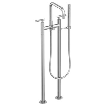 Newport Brass 1400-4263 East Square Floor Mounted Tub Filler - Polished Chrome