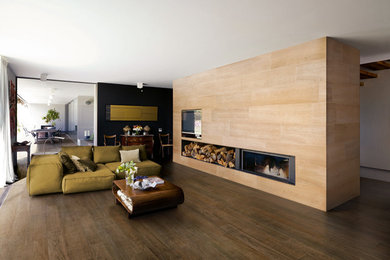 Example of a trendy living room design in San Diego