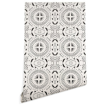 Deny Designs Holli Zollinger Mandala Tile Light Wallpaper, Black, 2'x10'