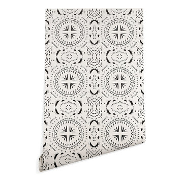 Deny Designs Holli Zollinger Mandala Tile Light Wallpaper, Black, 2'x10'