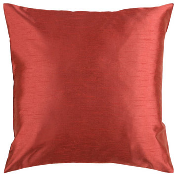 Solid Luxe by Surya Down Fill Pillow, Rust, 22' x 22'