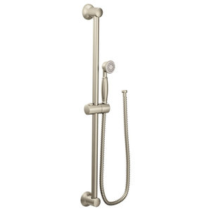 Signature Hardware Treece Acrylic Tub Contemporary Bathtubs By Moen Eco Performance Handheld Shower Brushed Nickel