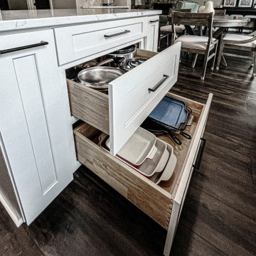 White and Green Kitchen and Coffee Bar