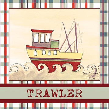 Trawler in Brown, Ready To Hang Canvas Kid's Wall Decor, 8 X 10
