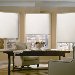 Roller Shade | Traditional Dining Room | Yellow & White| Large Captain&rsquo;s Chair - Roller Shades