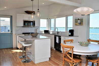 Design ideas for a beach style kitchen in New York.